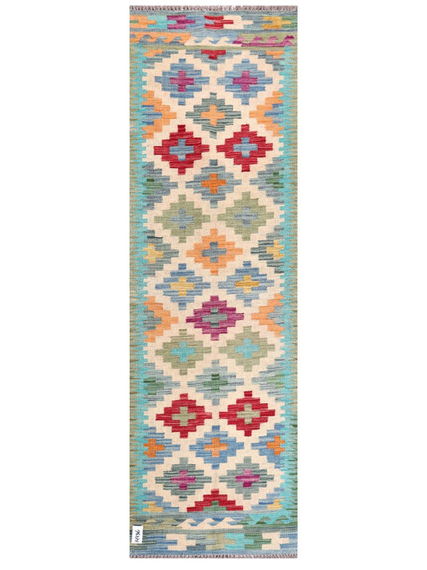 Maimana Afghanistan Kilim Rug - 202 x63 cm
