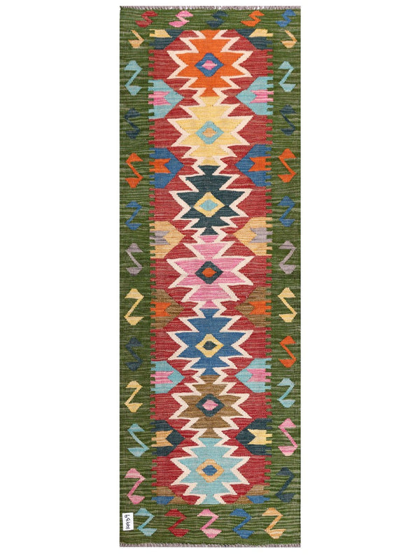 Maimana Afghanistan Kilim Rug - 195 x67 cm