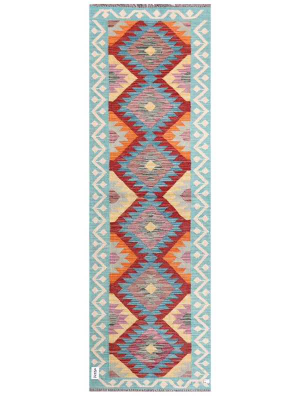 Maimana Afghanistan Kilim Rug - 202 x65 cm