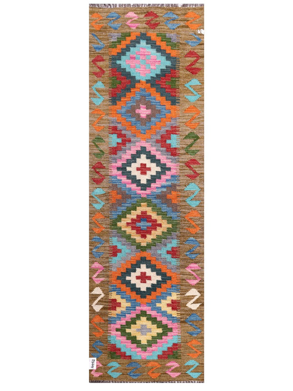 Maimana Afghanistan Kilim Rug - 199 x62 cm