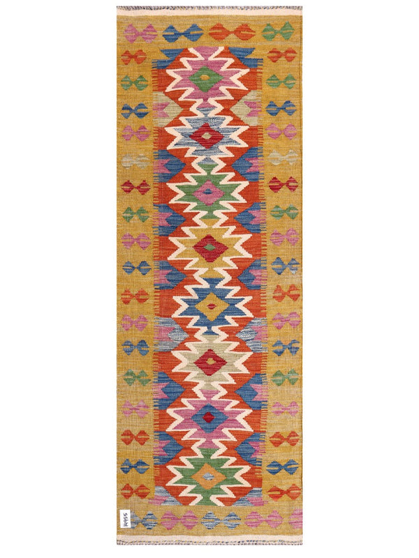 Maimana Afghanistan Kilim Rug - 198 x70 cm