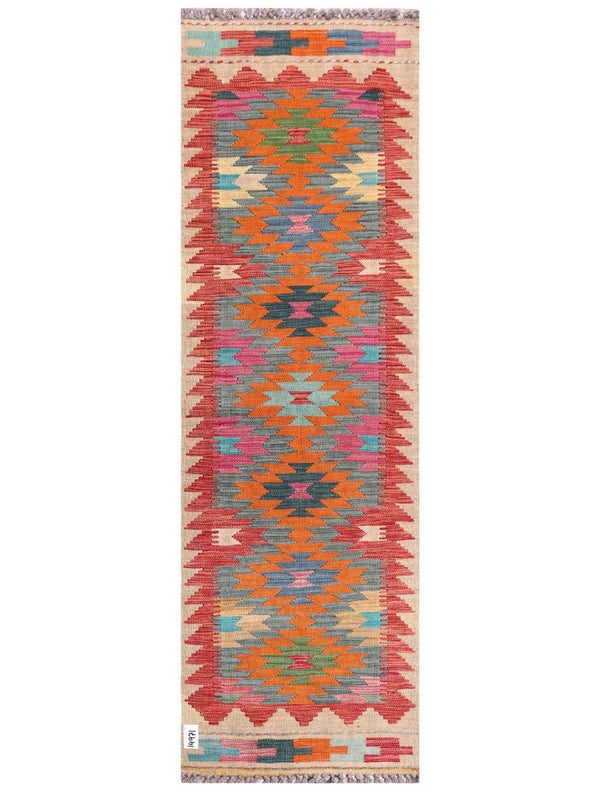Maimana Afghanistan Kilim Rug - 200 x63 cm