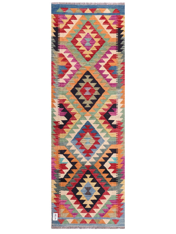 Maimana Afghanistan Kilim Rug - 199 x66 cm