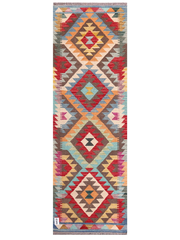 Maimana Afghanistan Kilim Rug - 205 x67 cm