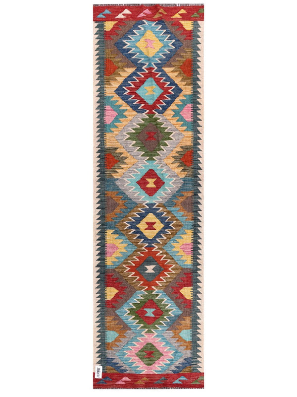 Maimana Afghanistan Kilim Rug - 206 x61 cm