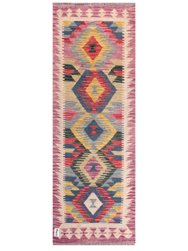 Maimana Afghanistan Kilim Rug - 187 x66 cm