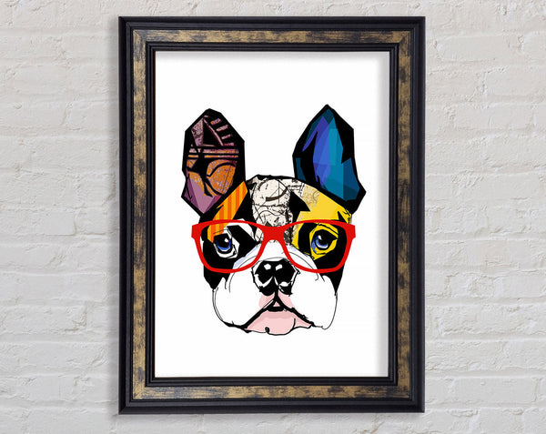 Popart French Bulldog Pooch Framed Print