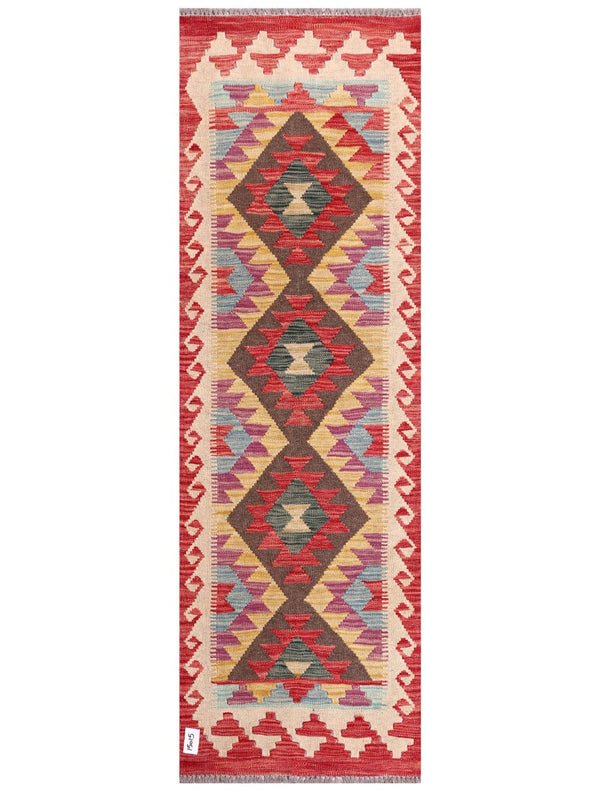 Maimana Afghanistan Kilim Rug - 199 x64 cm