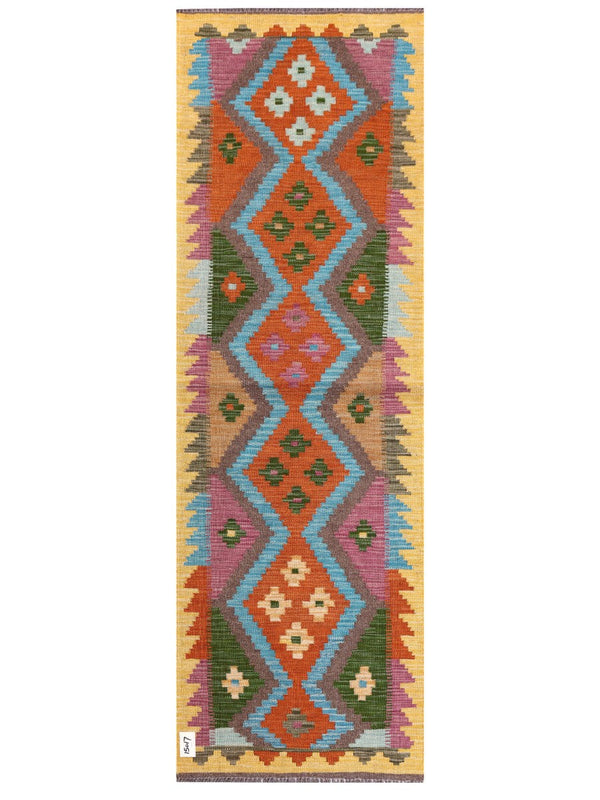 Maimana Afghanistan Kilim Rug - 198 x65 cm