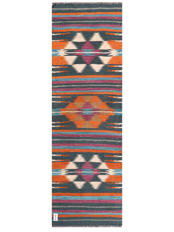 Maimana Afghanistan Kilim Rug - 196 x63 cm
