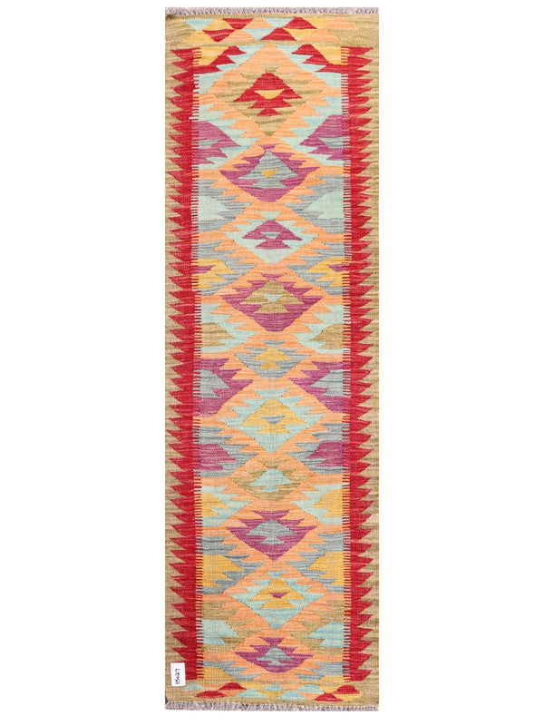 Maimana Afghanistan Kilim Rug - 202 x63 cm
