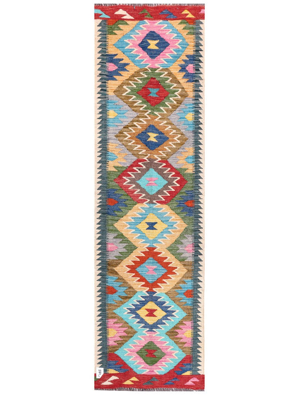 Maimana Afghanistan Kilim Rug - 205 x60 cm