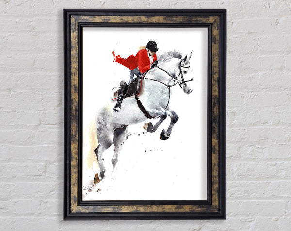 Horse Jumping Framed Print