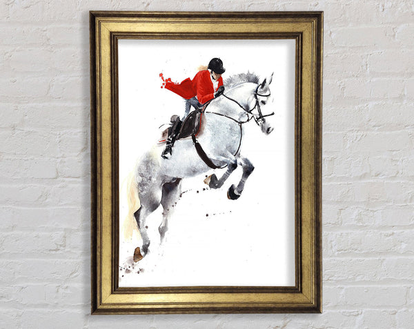 Horse Jumping Framed Print