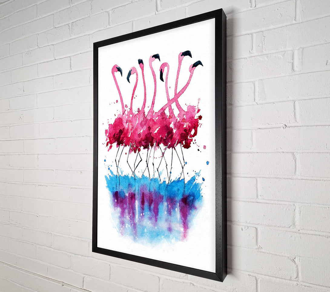  A Canvas Print of Flamingo Reflections Canvas Art