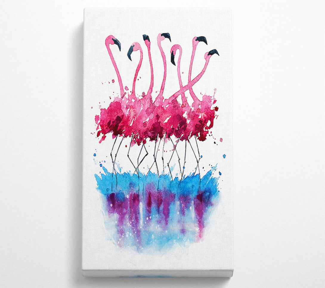  A Canvas Print of Flamingo Reflections Canvas Art