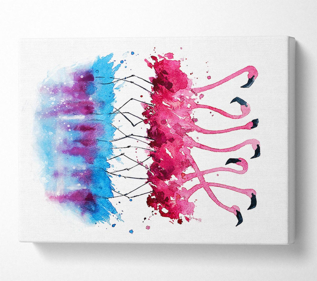  A Canvas Print of Flamingo Reflections Canvas Art
