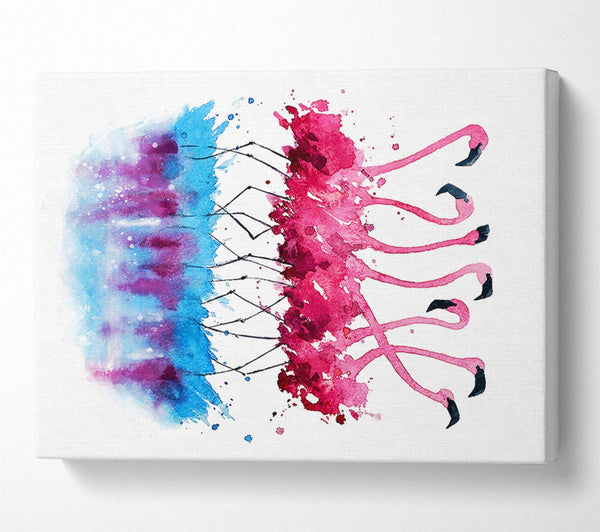  A Canvas Print of Flamingo Reflections Canvas Art
