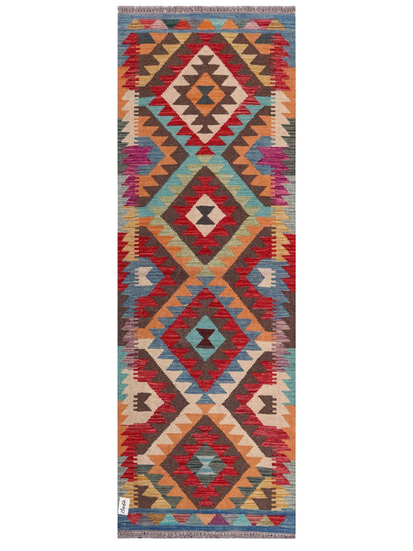 Maimana Afghanistan Kilim Rug - 201 x69 cm