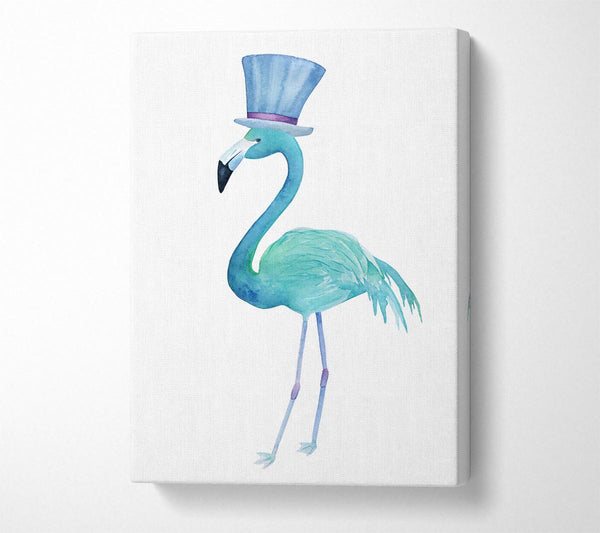  A Canvas Print of Flamingo Top Hat Canvas Wall Art