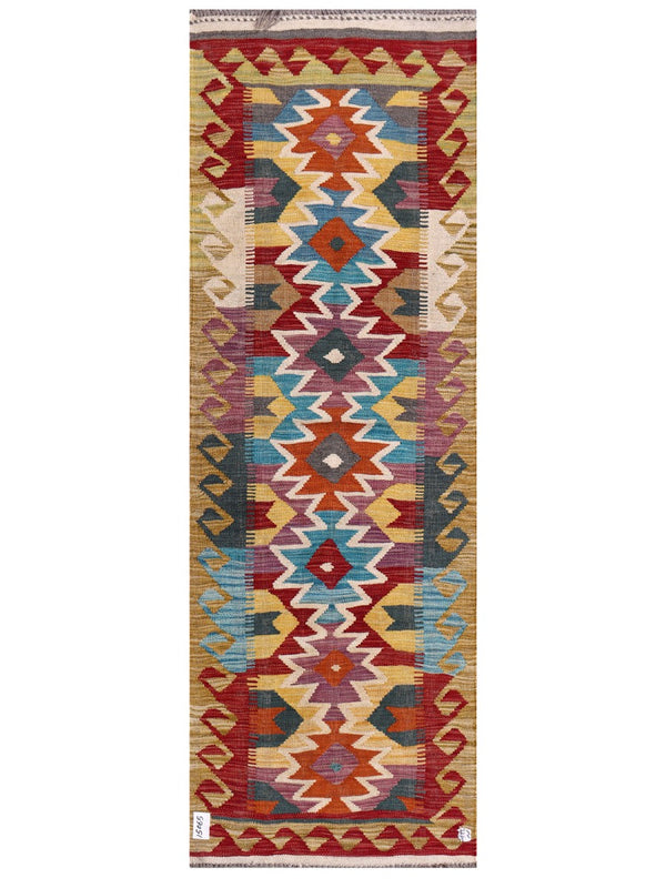 Maimana Afghanistan Kilim Rug - 201 x69 cm