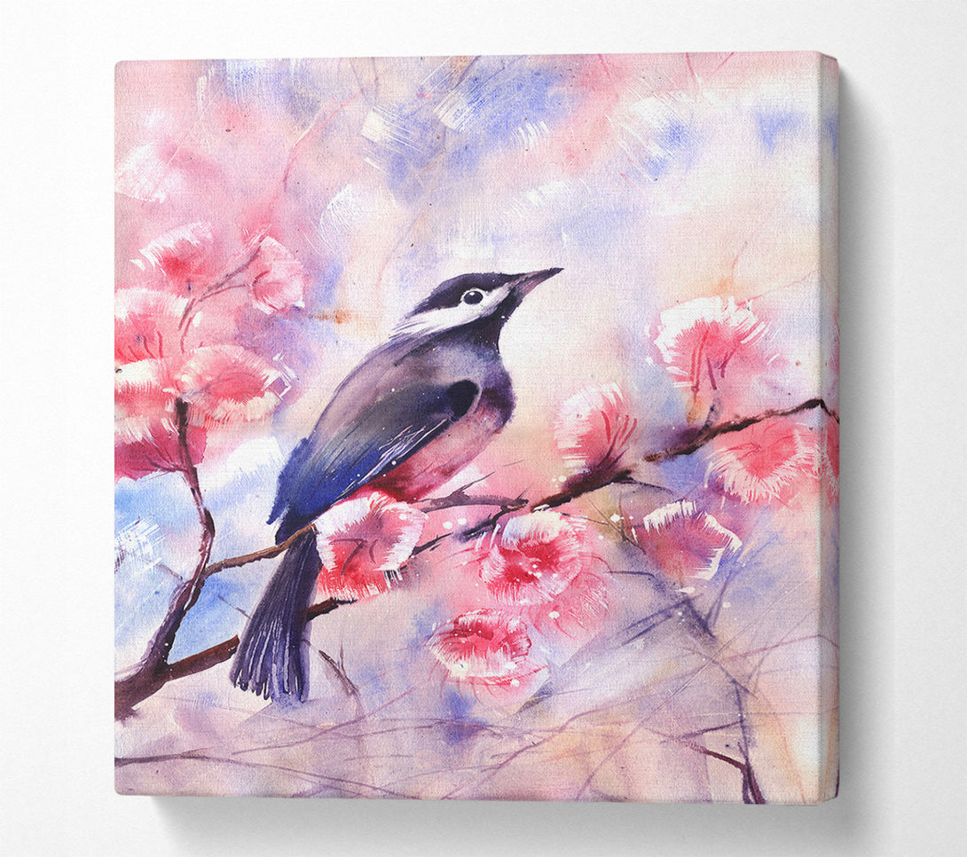  A Canvas Print of Cherry Blossom Bird Canvas Print