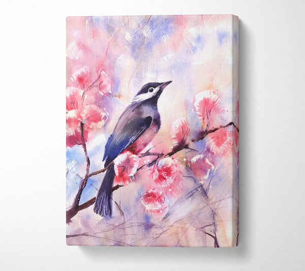 A Canvas Print of Cherry Blossom Bird Canvas Print