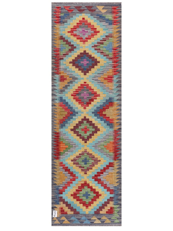Maimana Afghanistan Kilim Rug - 202 x65 cm