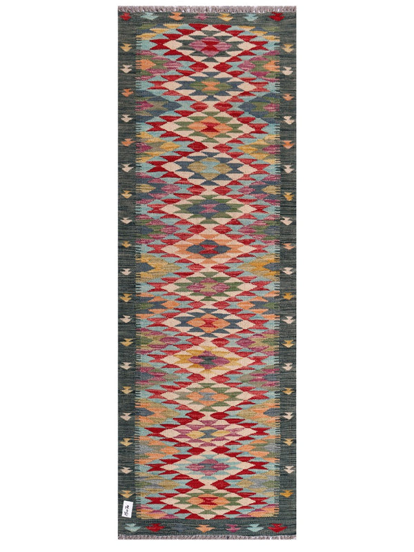 Maimana Afghanistan Kilim Rug - 198 x68 cm