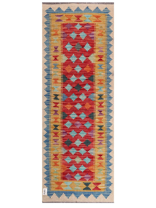 Maimana Afghanistan Kilim Rug - 196 x72 cm