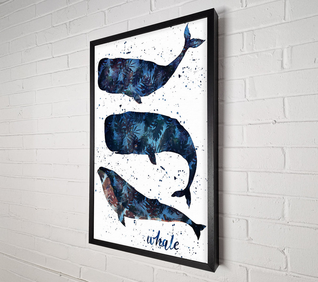  A Canvas Print of Whale Palm Leaves Canvas Art