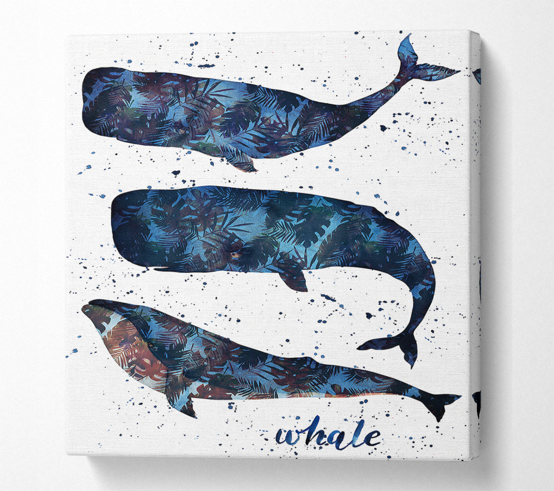  A Canvas Print of Whale Palm Leaves Canvas Art