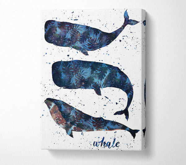  A Canvas Print of Whale Palm Leaves Canvas Art
