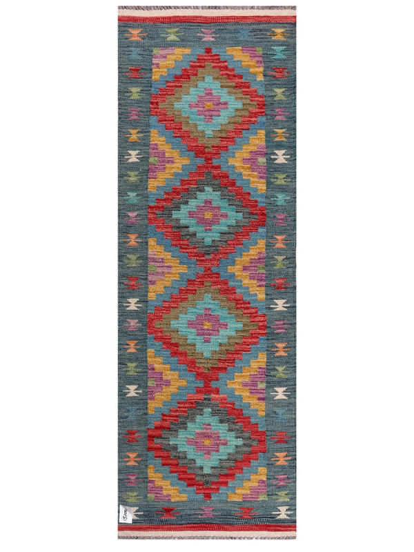 Maimana Afghanistan Kilim Rug - 201 x69 cm