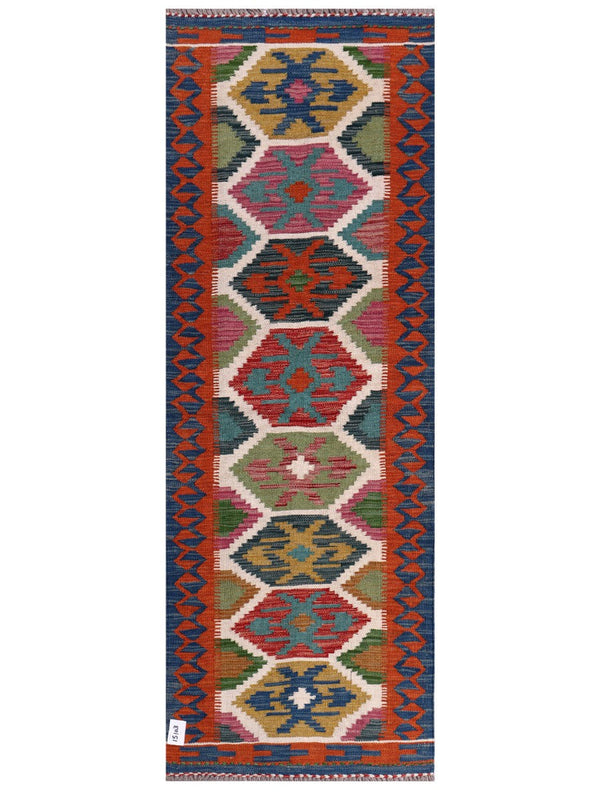 Maimana Afghanistan Kilim Rug - 196 x70 cm