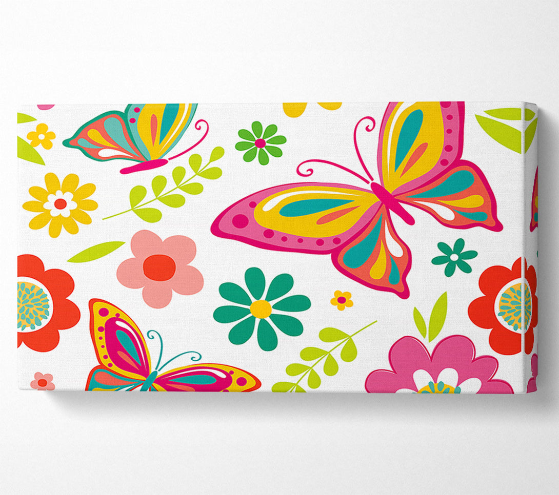  A Canvas Print of Hippy Butterflies Canvas Wall Art