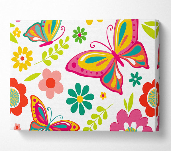  A Canvas Print of Hippy Butterflies Canvas Wall Art