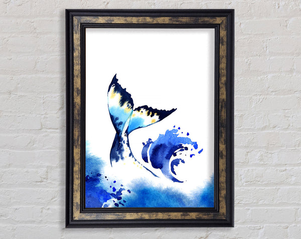 Blue Whale Tail Framed Print