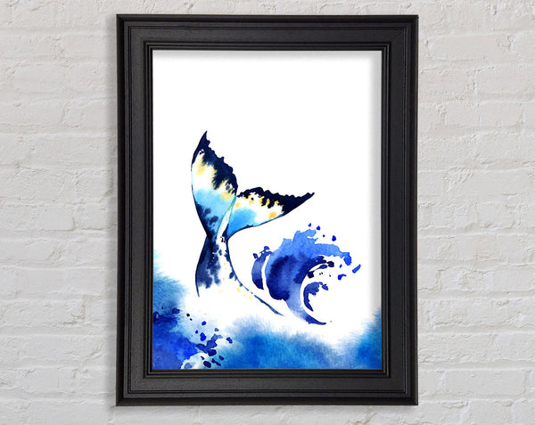 Blue Whale Tail Framed Print