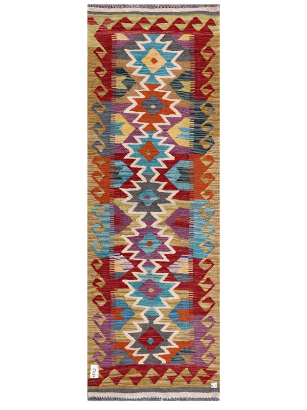 Maimana Afghanistan Kilim Rug - 201 x69 cm