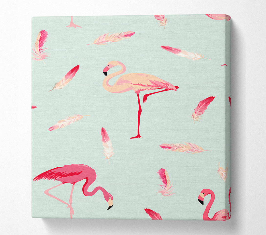  A Canvas Print of Pink Flamingo Feathers Canvas Art