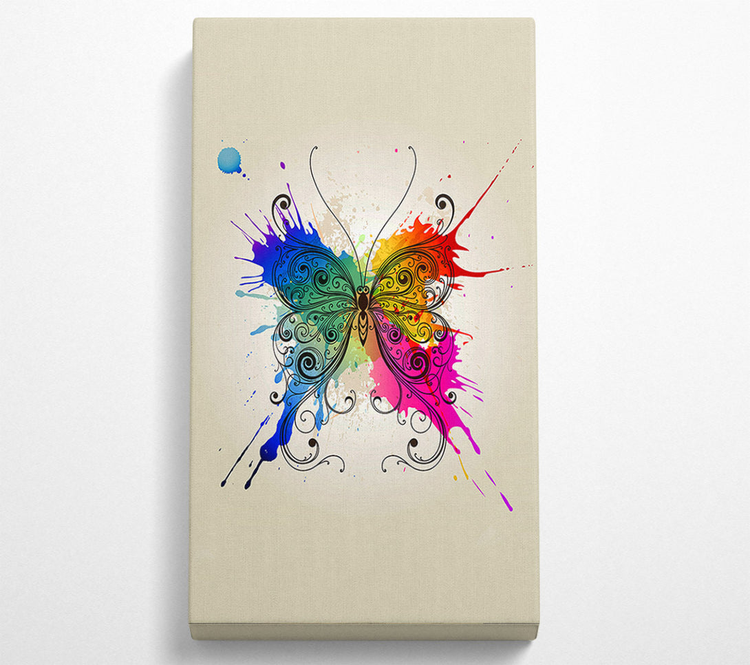 A Canvas Print of Rainbow Splash Butterfly Canvas Art