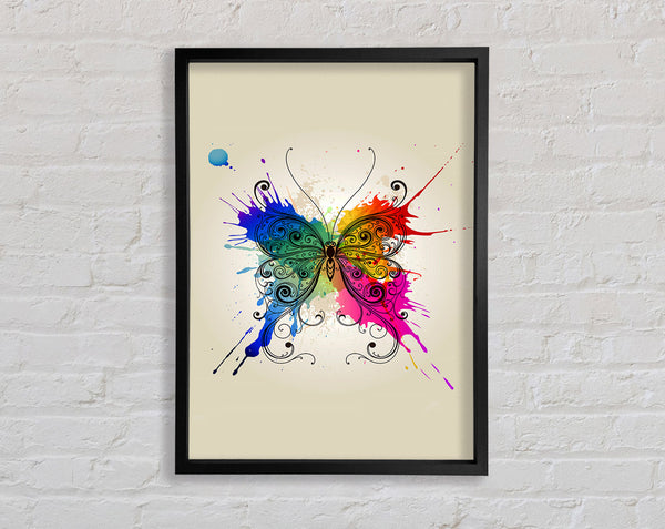 Rainbow Splash Butterfly Framed Print