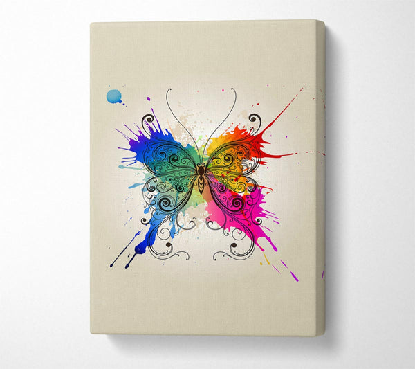  A Canvas Print of Rainbow Splash Butterfly Canvas Art