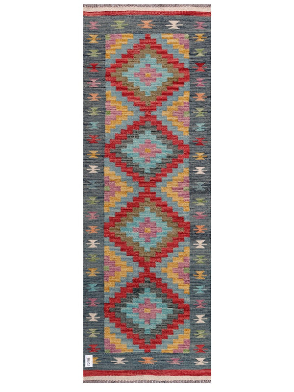 Maimana Afghanistan Kilim Rug - 199 x69 cm
