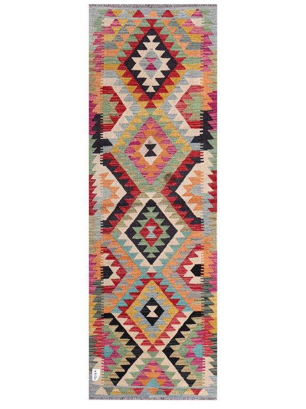 Maimana Afghanistan Kilim Rug - 198 x66 cm