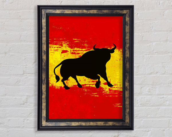 Spanish Bull Flag Framed Print