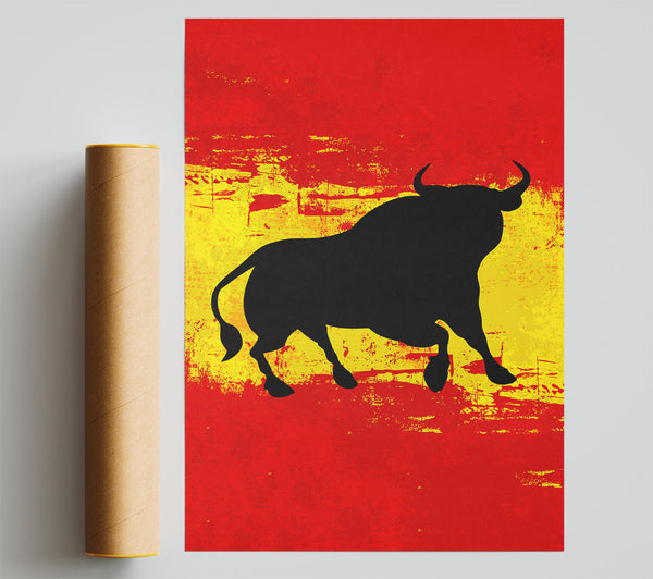 Spanish Bull Flag Print