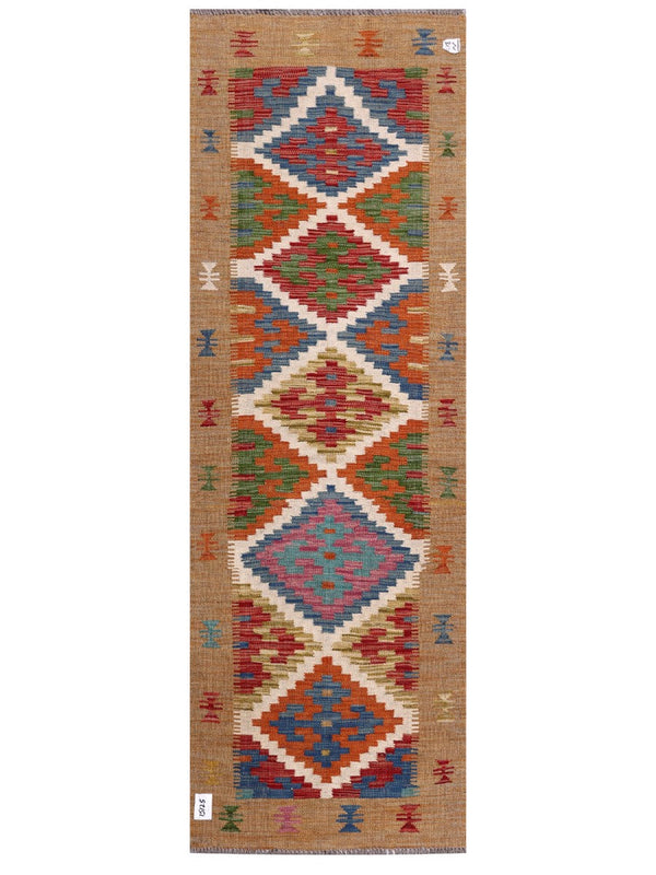 Maimana Afghanistan Kilim Rug - 203 x68 cm