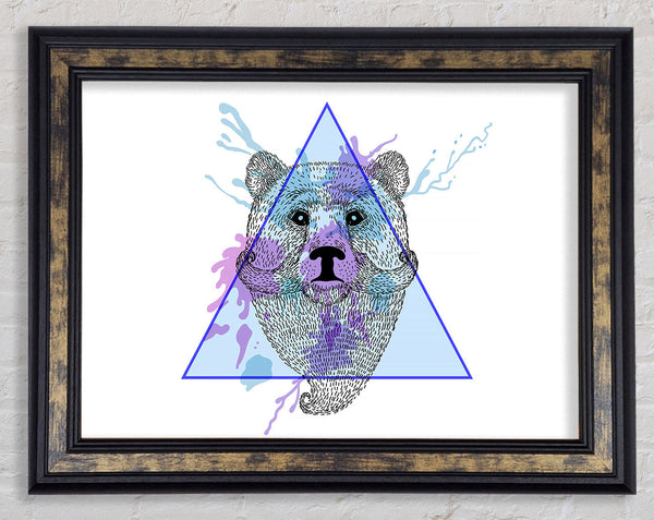 Bear Mustache Framed Print